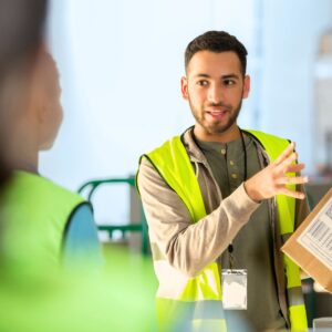 Safety training by warehouse manager