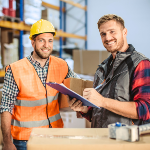 Warehouse workers staying cool at work.
