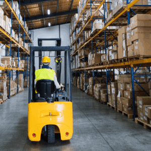 Forklift operator warehouse